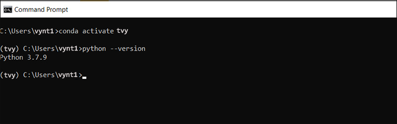 Kiểm tra phiên bản Python